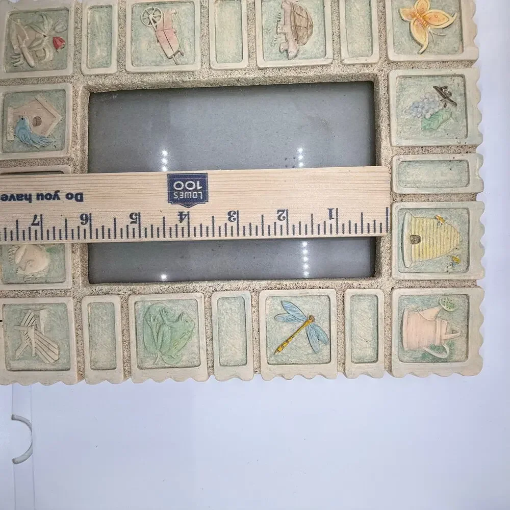 VTG‎ Amor Malden Intl Hand Painted Garden Ceramic 6x4 Picture Frame Cottagecore